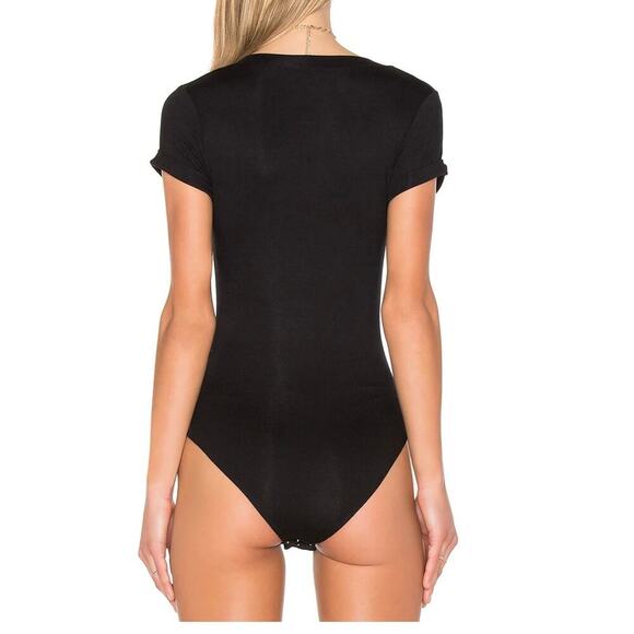 Free People Classic Black Short Sleeve Bodysuit - Picture 2 of 7